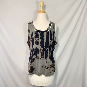 Bleached, Distressed Summer Tank with Open Back